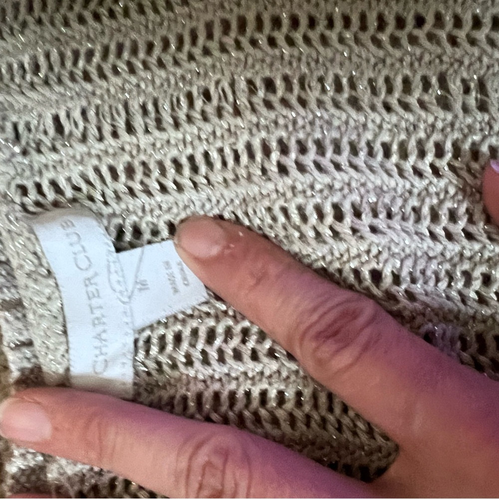 Shimmery Ribbed Cardigan Sweater - Picture 3 of 4